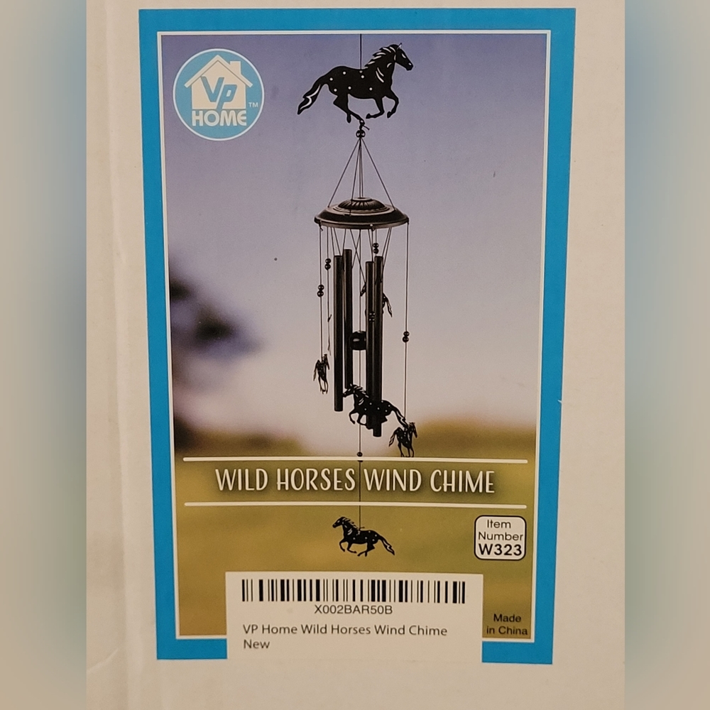 Ultra Rare New In Box 33" Tall VP HOME #W323 Wild Horses Wind Chime Use In/Out.